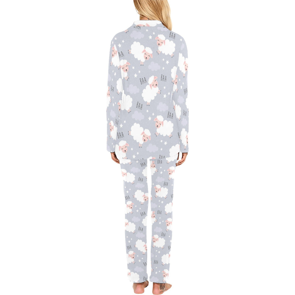 Sweet dreams sheep pattern Women's Long Pajama Set