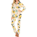lemon flower leave pattern Women's Long Pajama Set