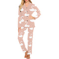 Swan flower light pink background Women's Long Pajama Set