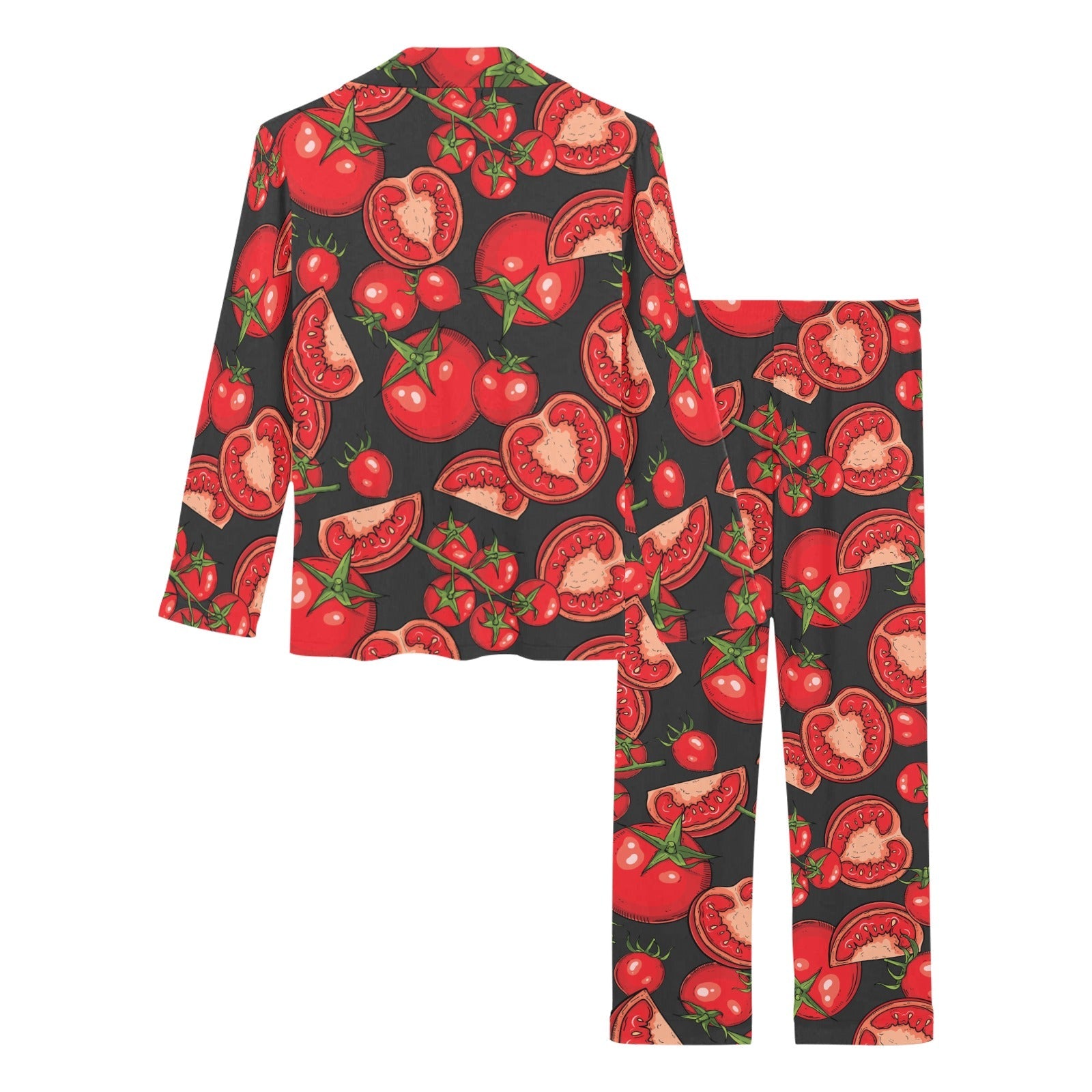 Tomato black background Women's Long Pajama Set