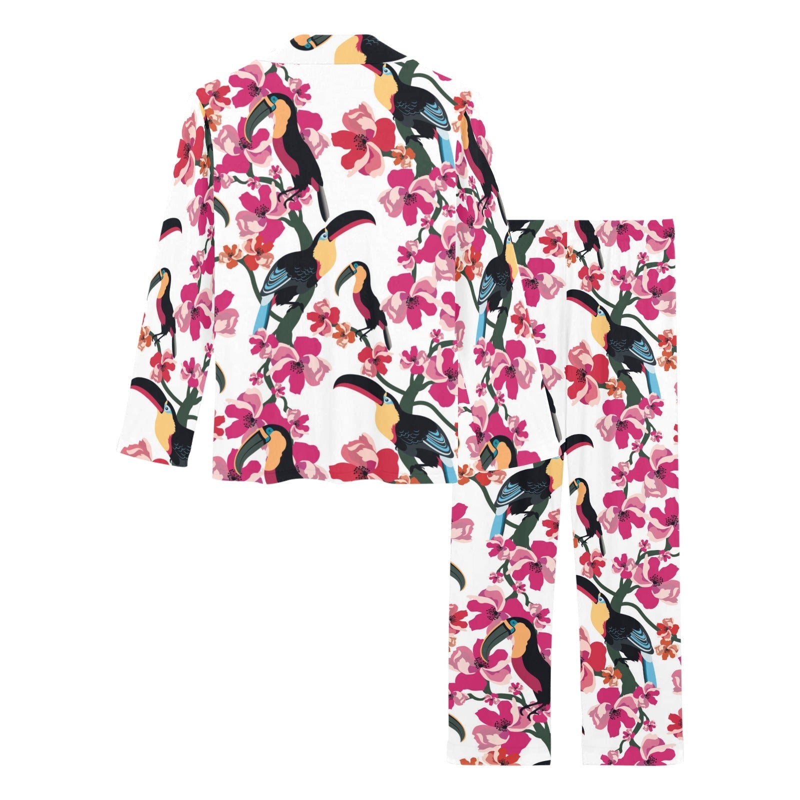 Toucan flower design pattern Women's Long Pajama Set