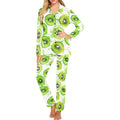 Watercolor kiwi pattern Women's Long Pajama Set