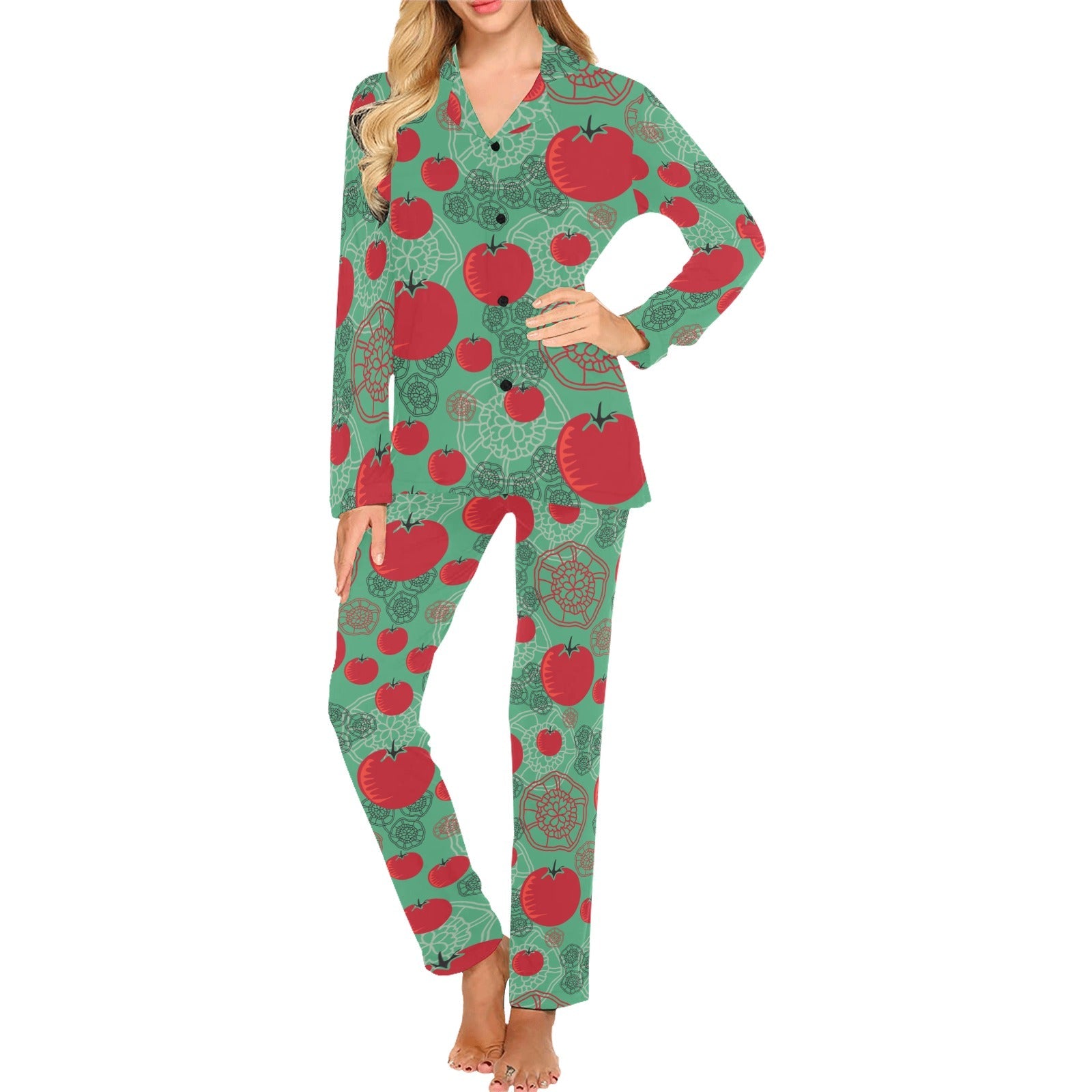 Tomato design pattern Women's Long Pajama Set