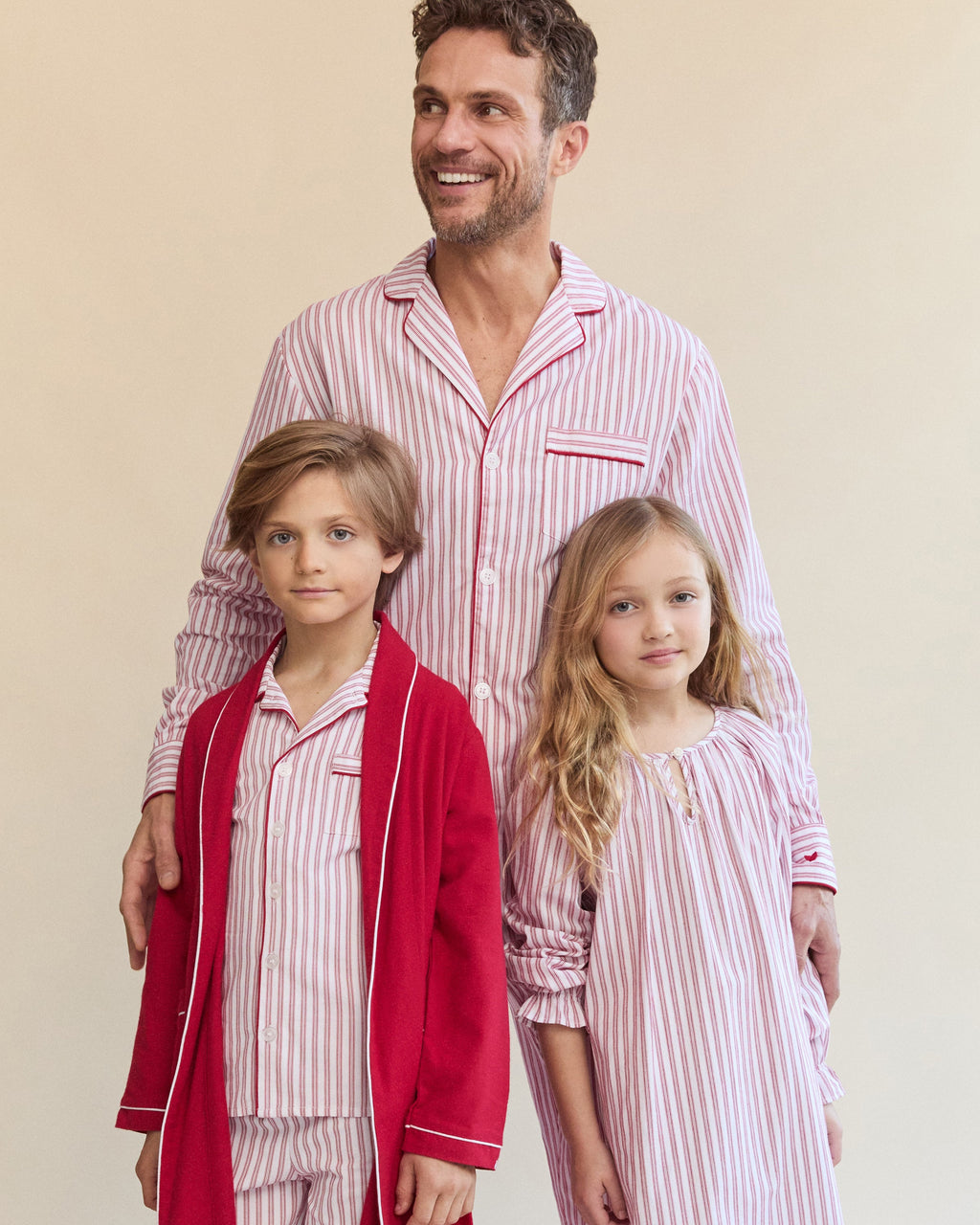 Men's Twill Pajama Set in Antique Red Ticking
