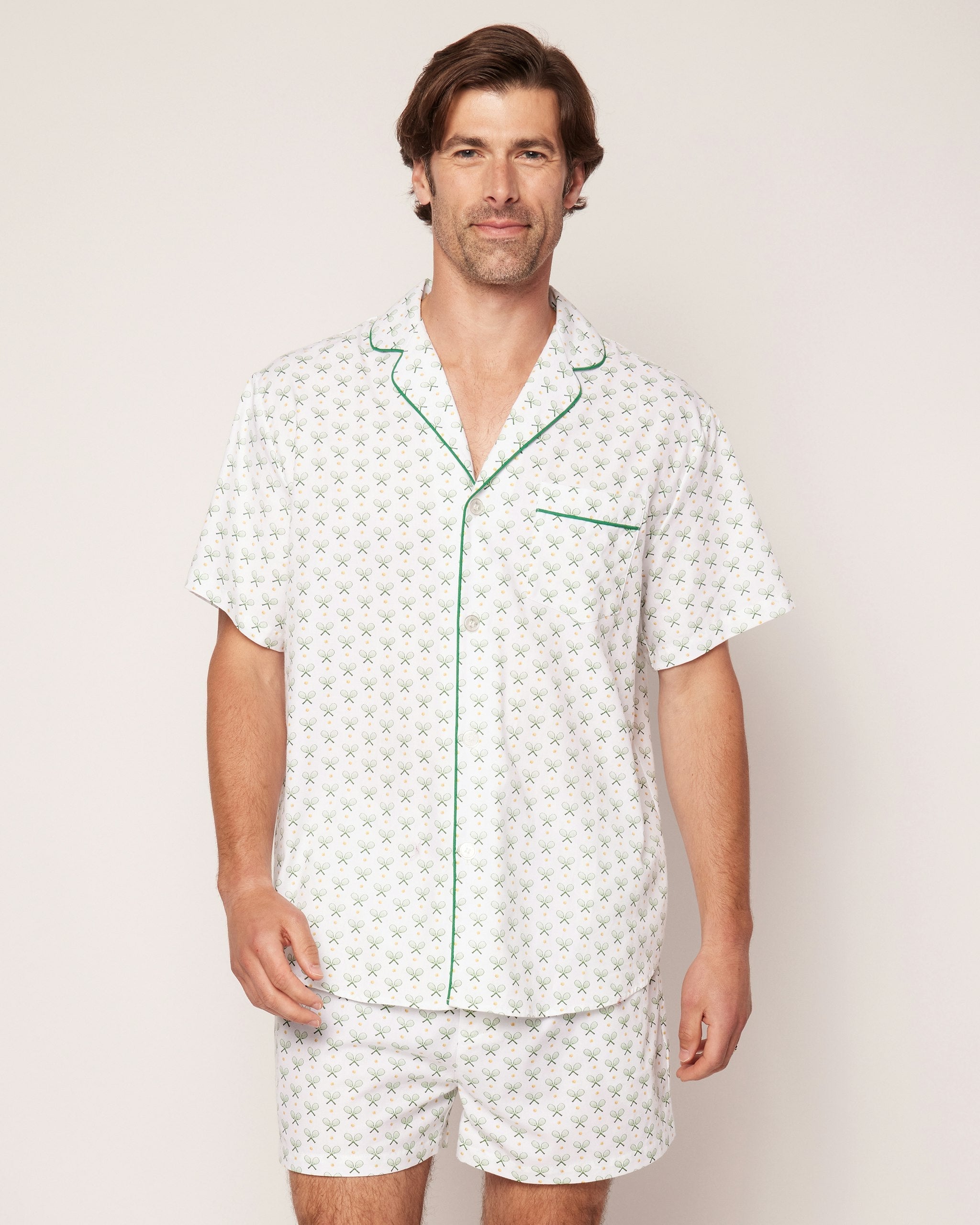 Men's Twill Pajama Short Set in Match Point