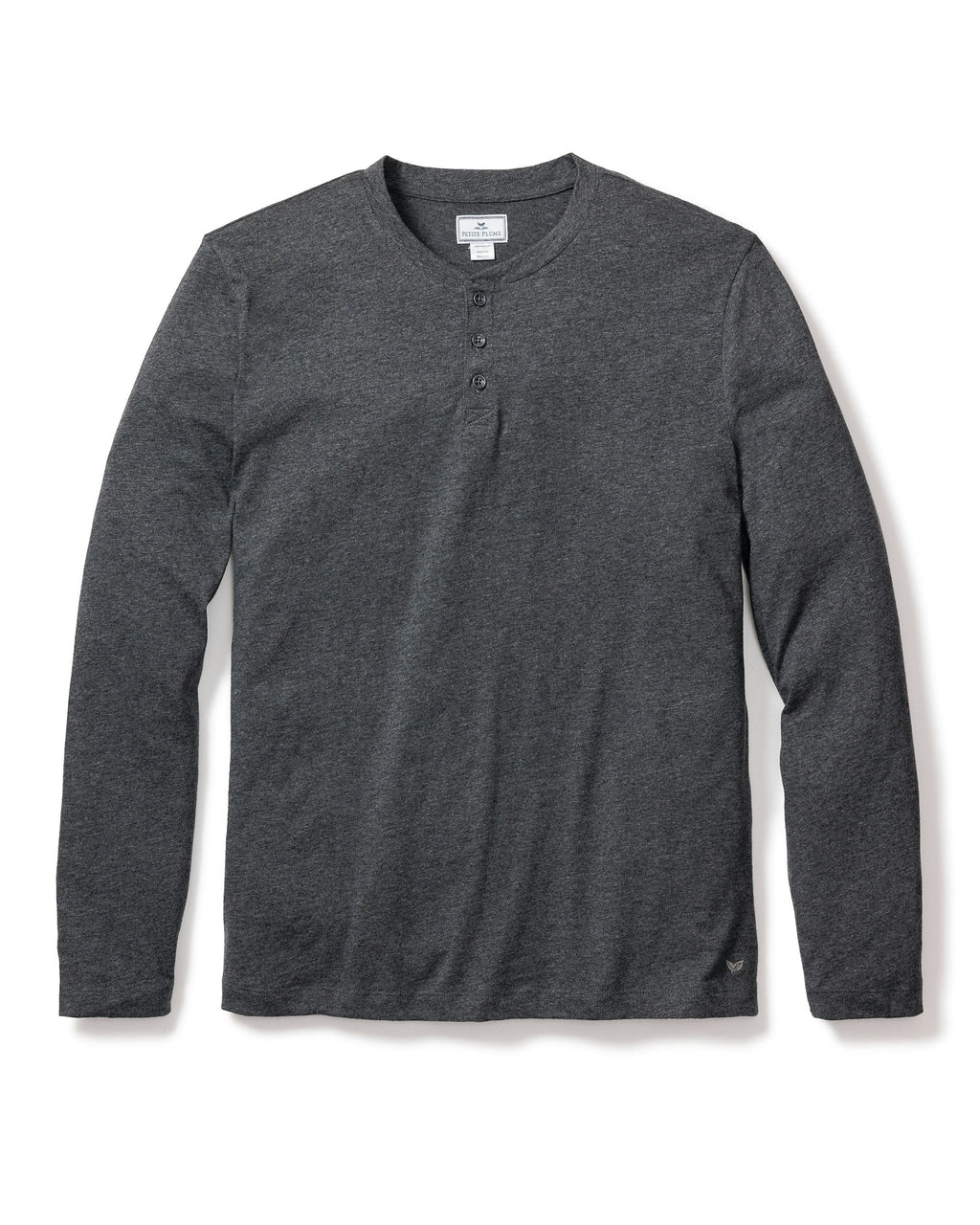 Men's Pima Henley in Dark Heather Grey