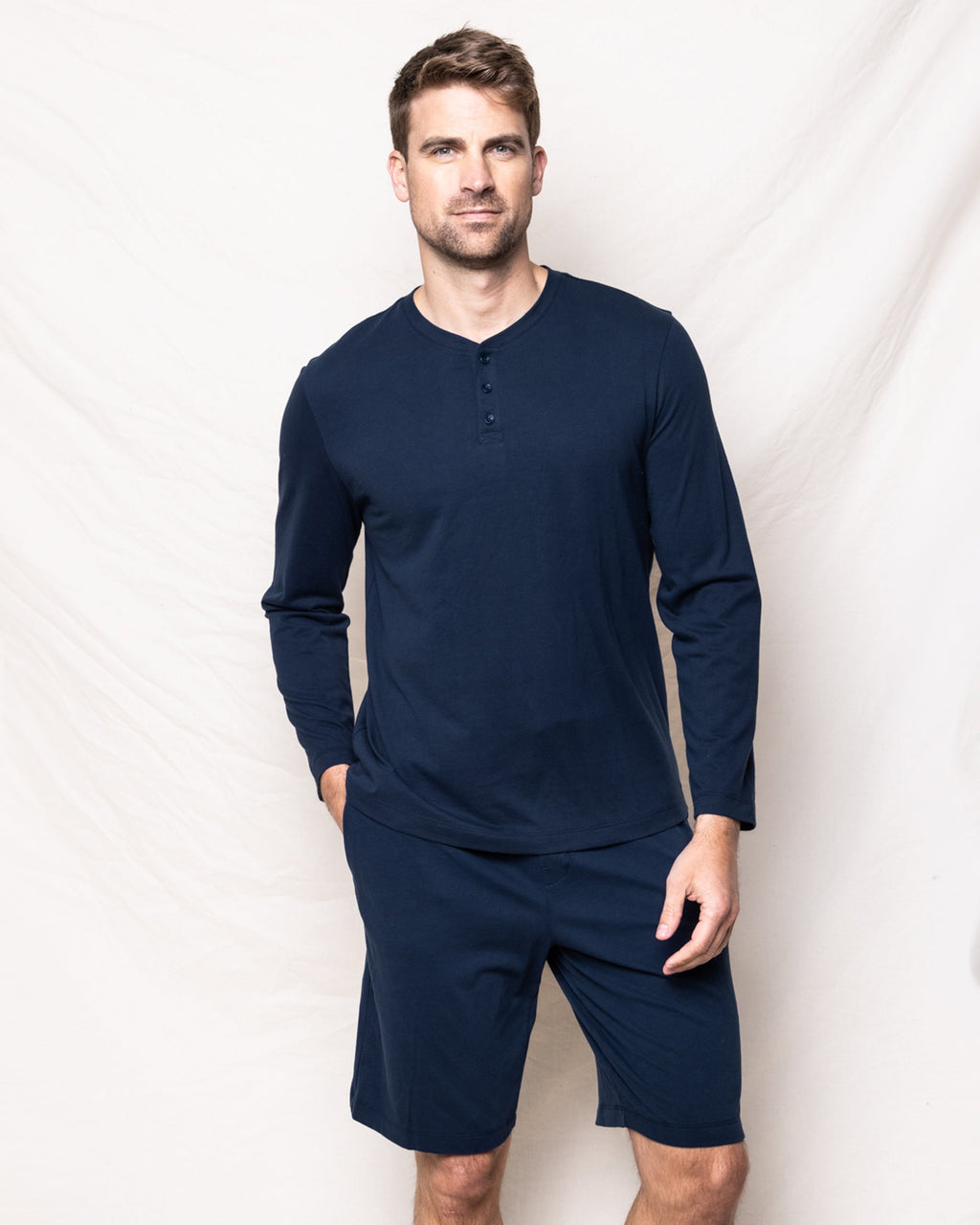 Men's Pima Henley in Navy