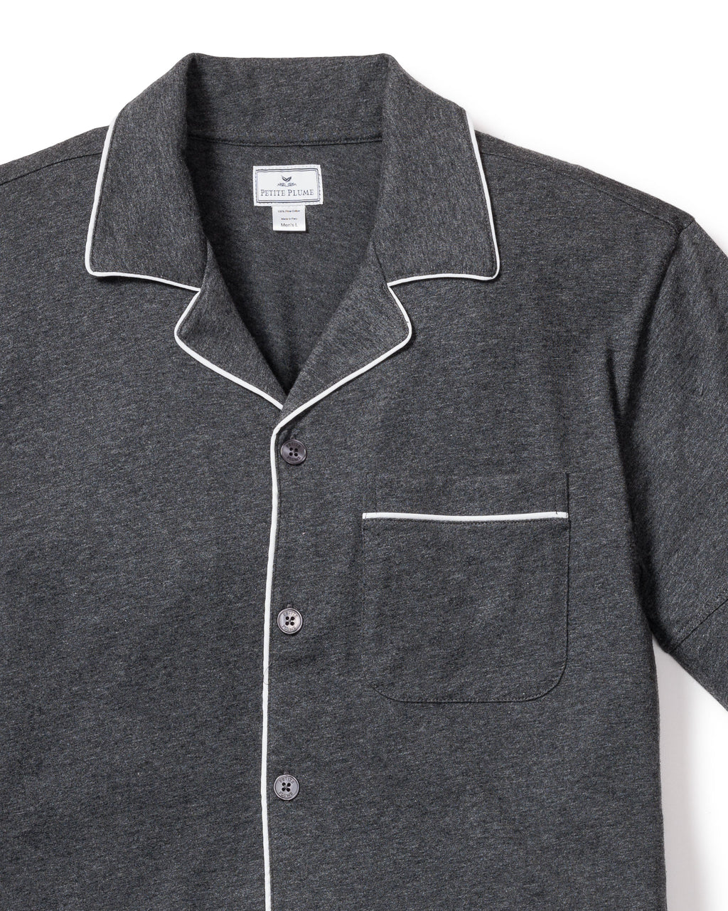 Men's Pima Pajama Short Set in Dark Heather Grey