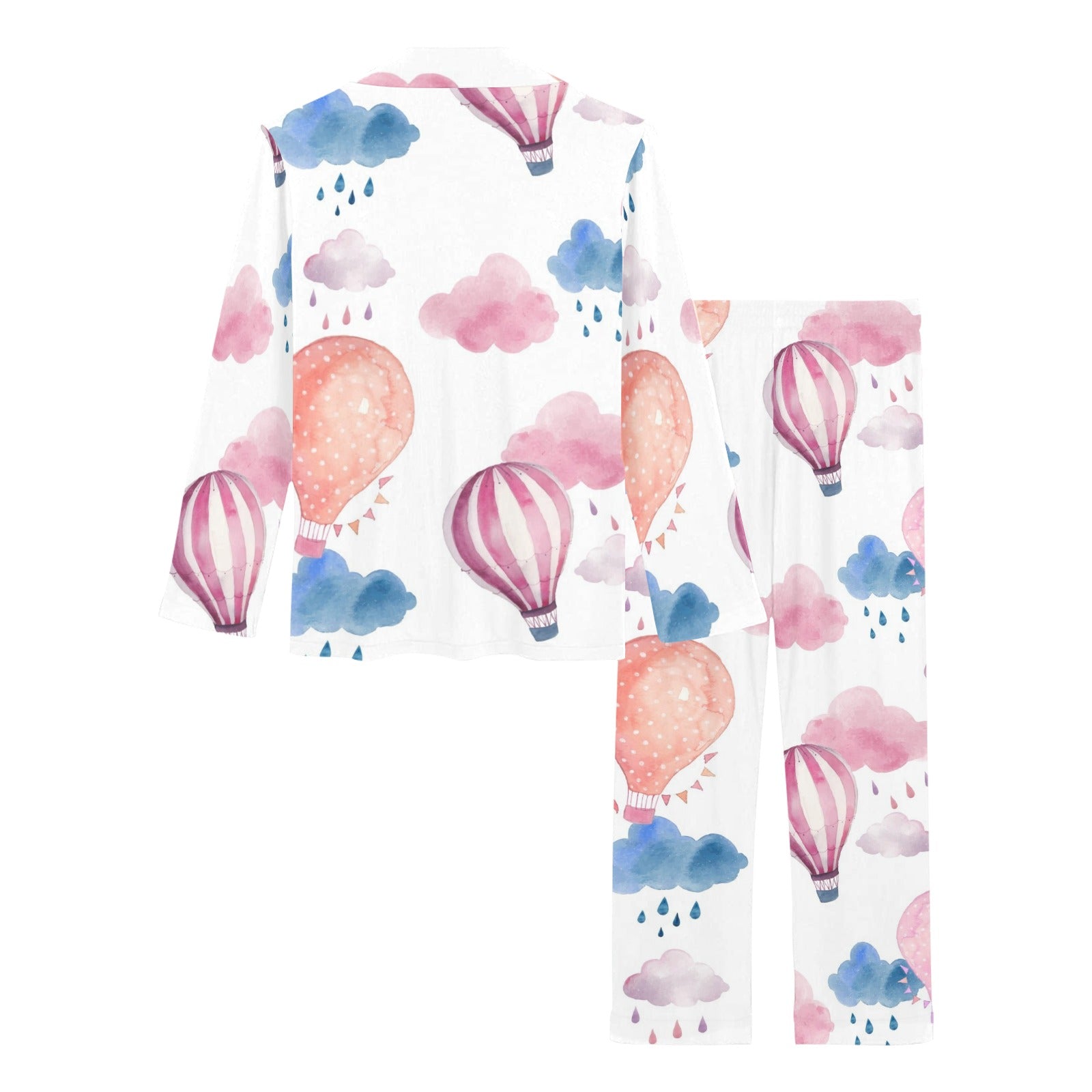 Watercolor air balloon cloud pattern Women's Long Pajama Set
